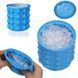 Силиконовая форма ведро для изготовления льда Ice Cube Maker с крышкой (синяя) (0531) 0531 фото 1