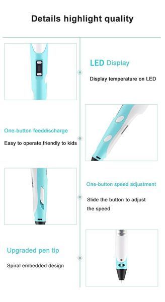 3D-ручка с LCD дисплеем 3DPEN-2 для детского творчества и 3D-моделирования (0683) 0683 фото