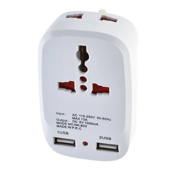 Адаптер переходник универсальный тройник с USB Kebidumei №1671 1671 фото