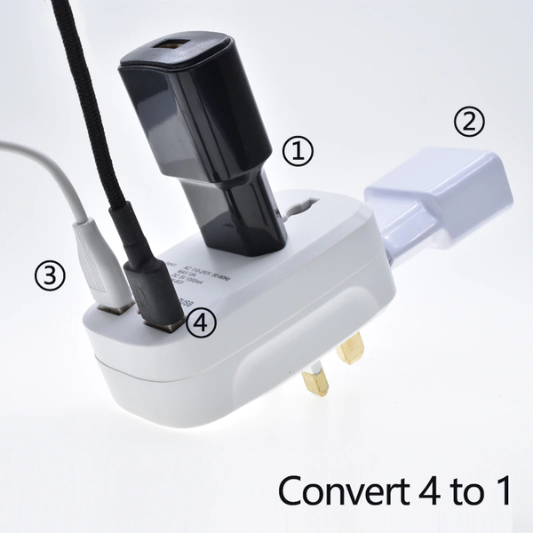 Адаптер переходник универсальный тройник с USB Kebidumei №1671 1671 фото