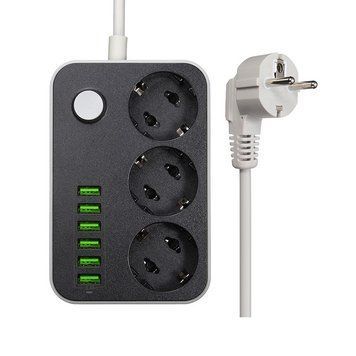 Мережевий фільтр подовжувач з USB роз'ємами Heltec No1898 1898 фото