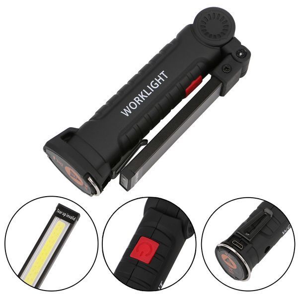 Фонарик раскладной аккумуляторный Worklight с магнитом и крючком (11 см, COB, USB) (0574) 574 0574 фото