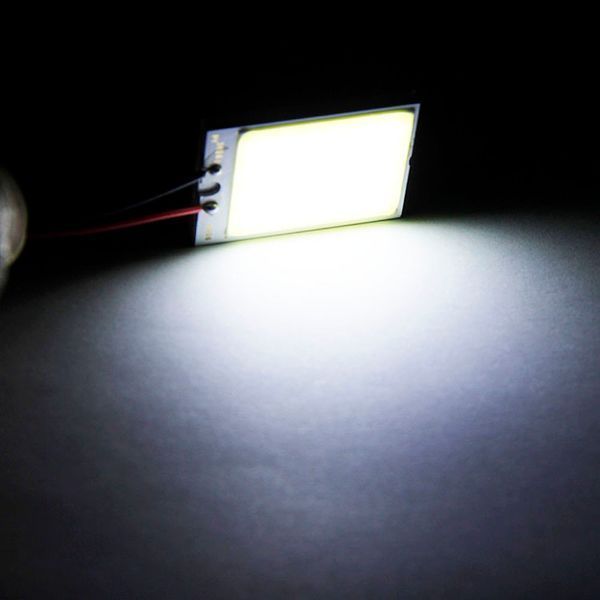 Светодиодная LED матрица COB для подсветки салона авто с адаптерами T10 / C5W Festoon (36х26 мм, 12V, 6000K) (0899) 0899 фото