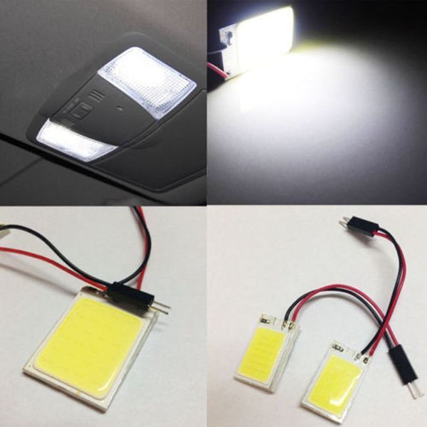 Светодиодная LED матрица COB для подсветки салона авто с адаптерами T10 / C5W Festoon (36х26 мм, 12V, 6000K) (0899) 0899 фото