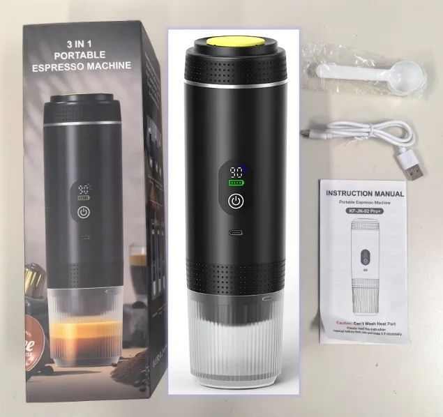 Портативная кофемашина для путешествий 3-в-1 20 бар, аккумуляторная USB Type-C для авто, Nespresso/Dolce Gusto (2371) 2371 фото