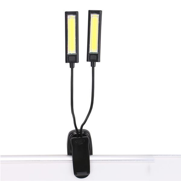Гнучкий подвійний світлодіодний світильник-ліхтарик на кліпсі COB LED (USB / 3xAAA) (0203) 0203 фото