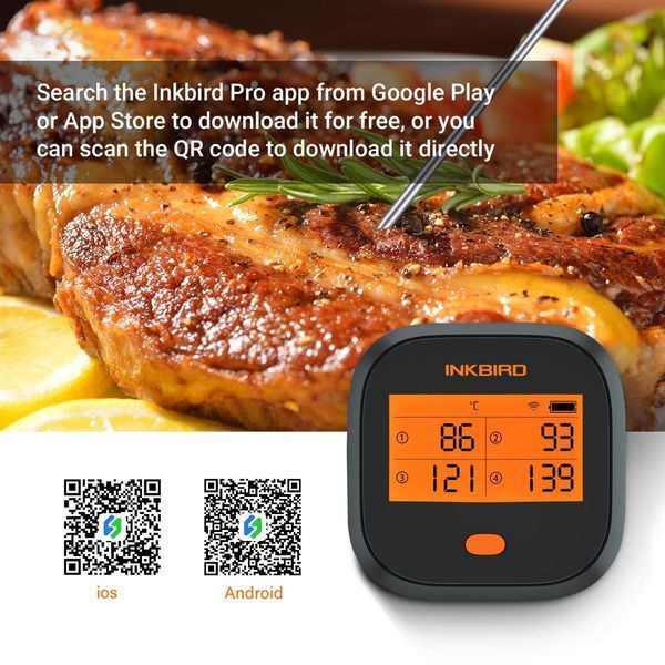 Цифровий термометр для м'яса 4 щупи з Wi-Fi з'єднанням INKBIRD No1439 1439 фото