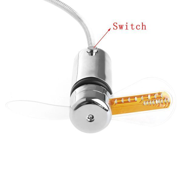 Гибкий USB мини вентилятор со светодиодными часами LED (0606) 0606 фото