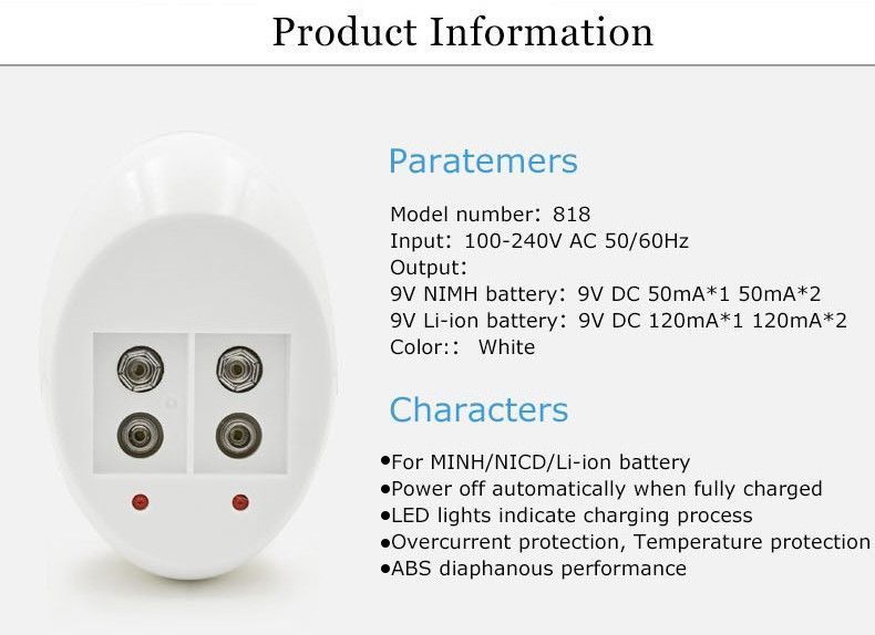 Зарядное устройство PALO для 1&ndash;2 аккумуляторов Крона 9V Ni-MH / Li-ion (0547) 0547 фото