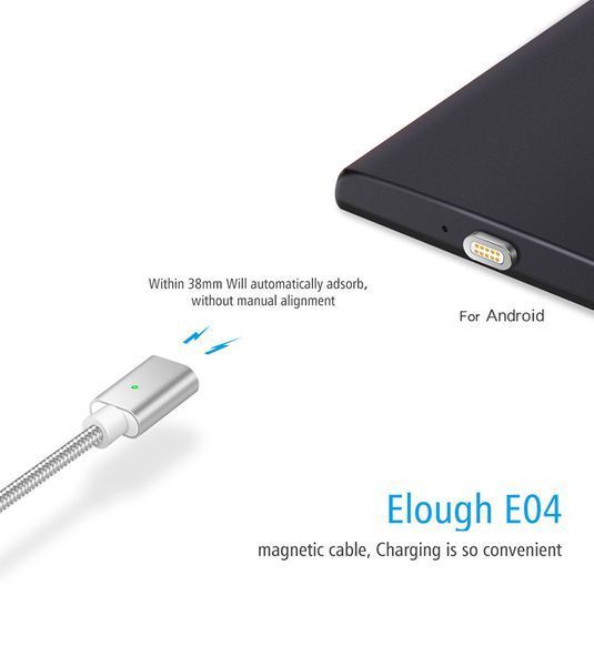 Магнітний шнур для заряджання Micro USB Elough No814 814 фото