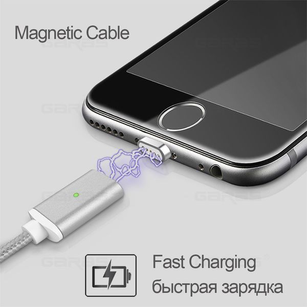 Універсальний магнітний кабель GARAS 3 в 1 з LED-підсвічуванням (1 м, чорний) (0712) 0712 фото