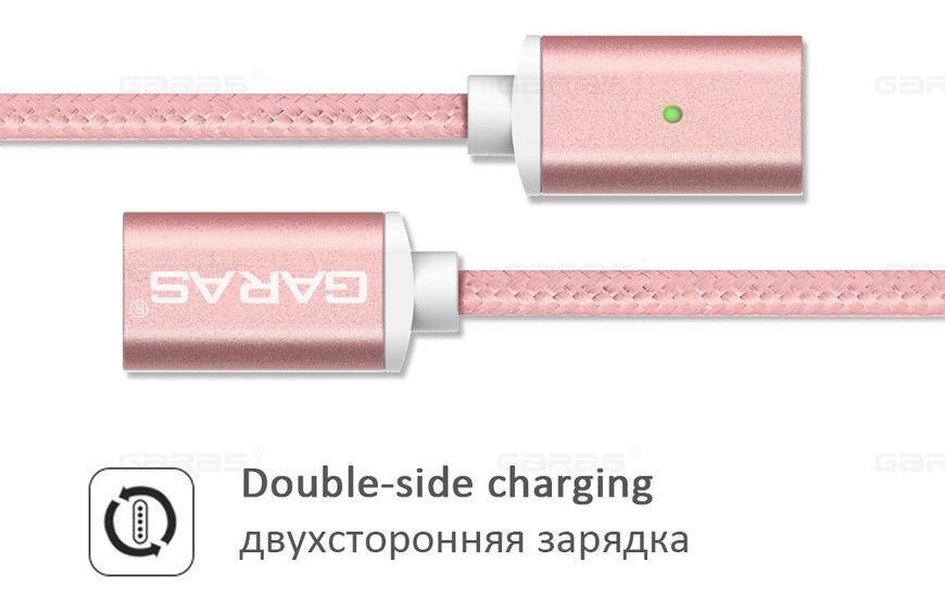 Універсальний магнітний кабель GARAS 3 в 1 з LED-підсвічуванням (1 м, чорний) (0712) 0712 фото