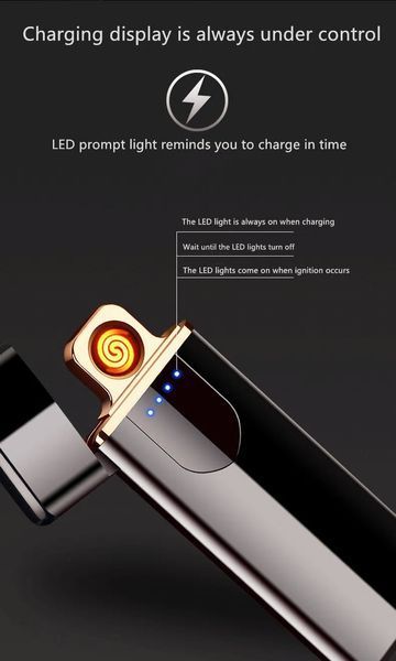 Спиральная сэнсорная электро зажигалка Lighter №1190 1190 фото