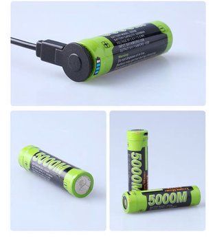 Акумулятор 18650 3500 мАч з micro-usb Liter №1002 1002 фото
