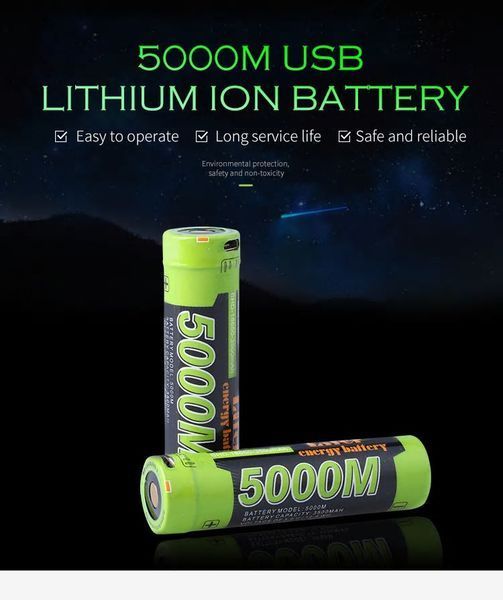 Акумулятор 18650 3500 мАч з micro-usb Liter №1002 1002 фото